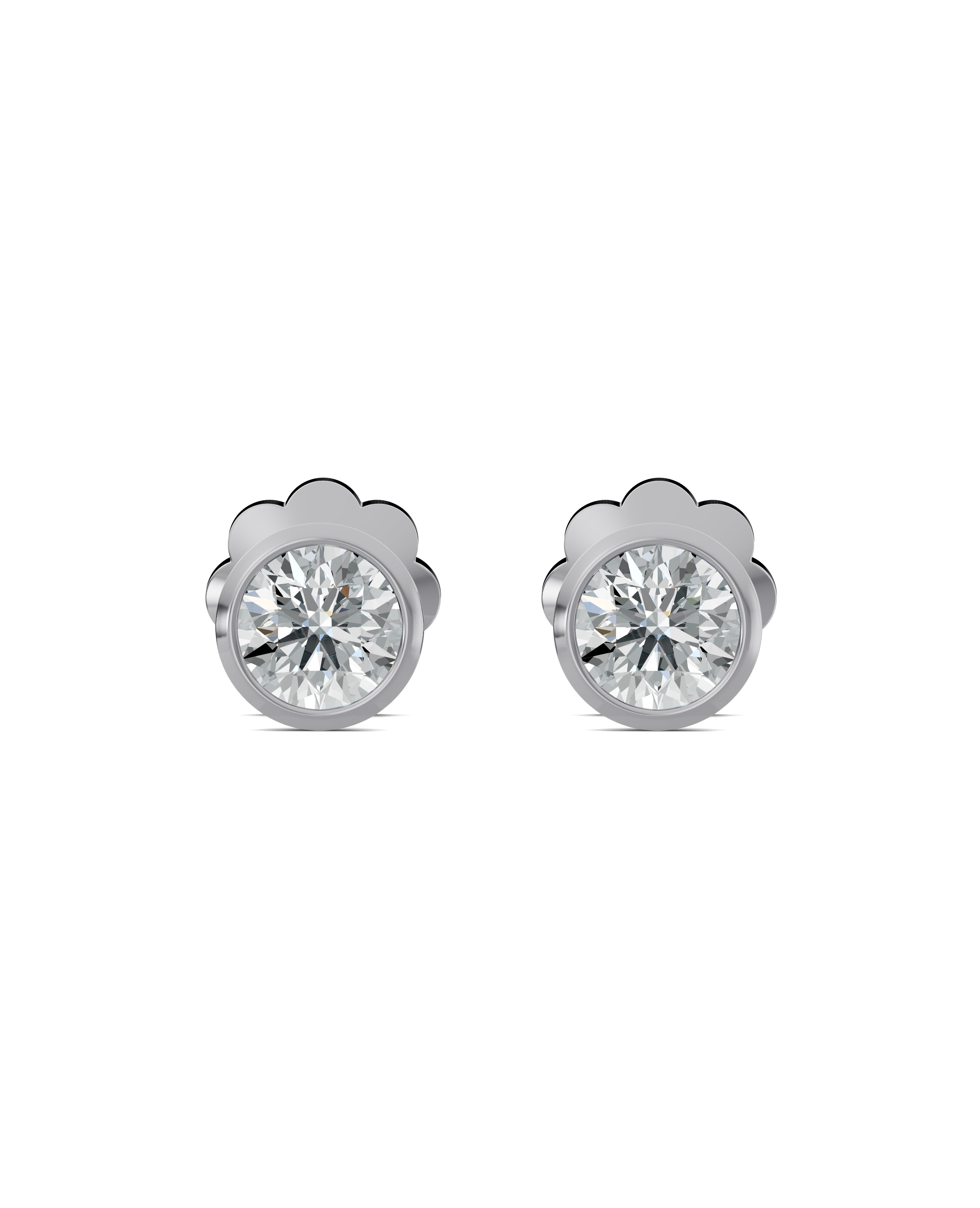 Substance 1 Carat Full Bezel Stud Earrings by Blissed