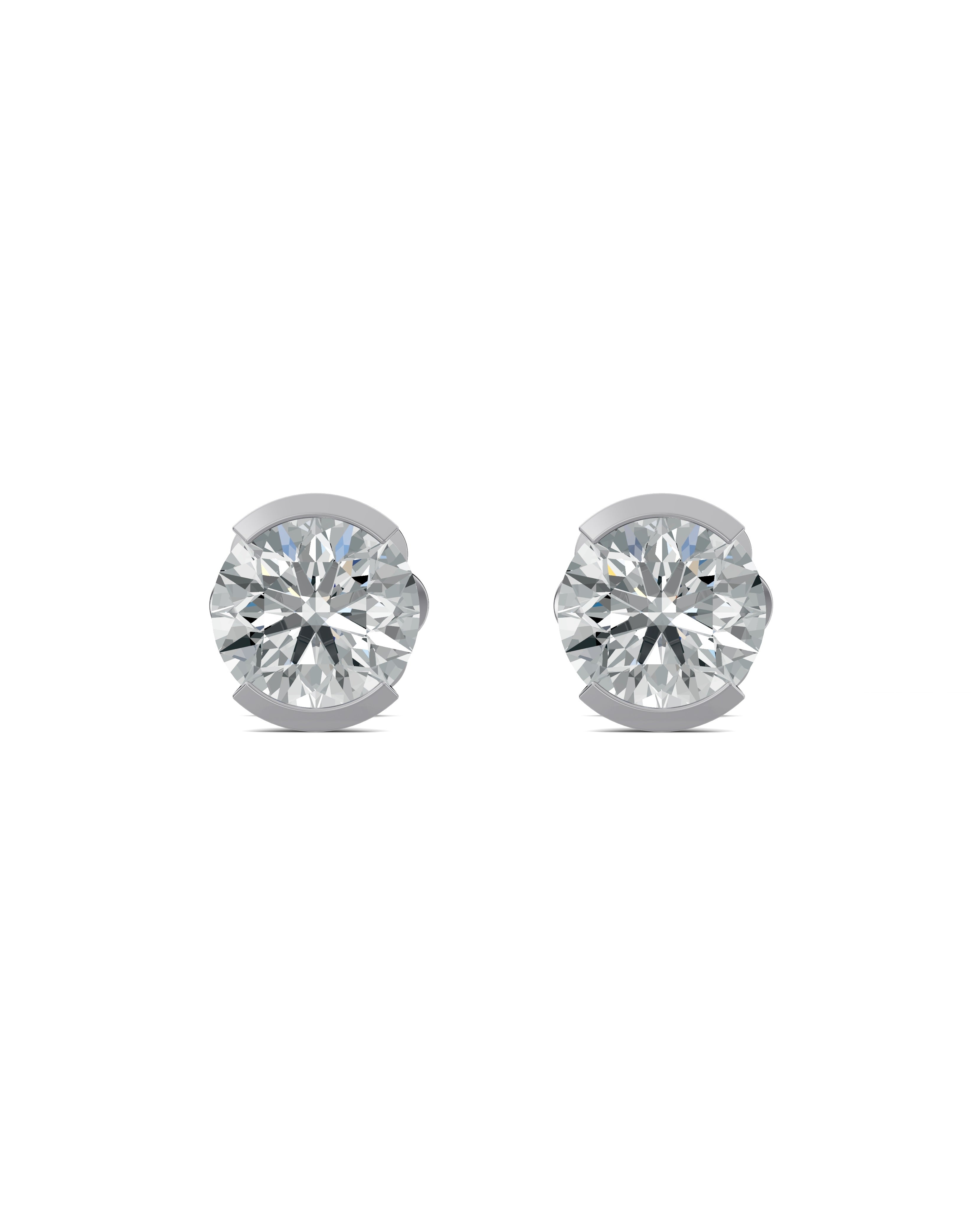 Substance 2 Carat Half Bezel Stud Earrings by Blissed