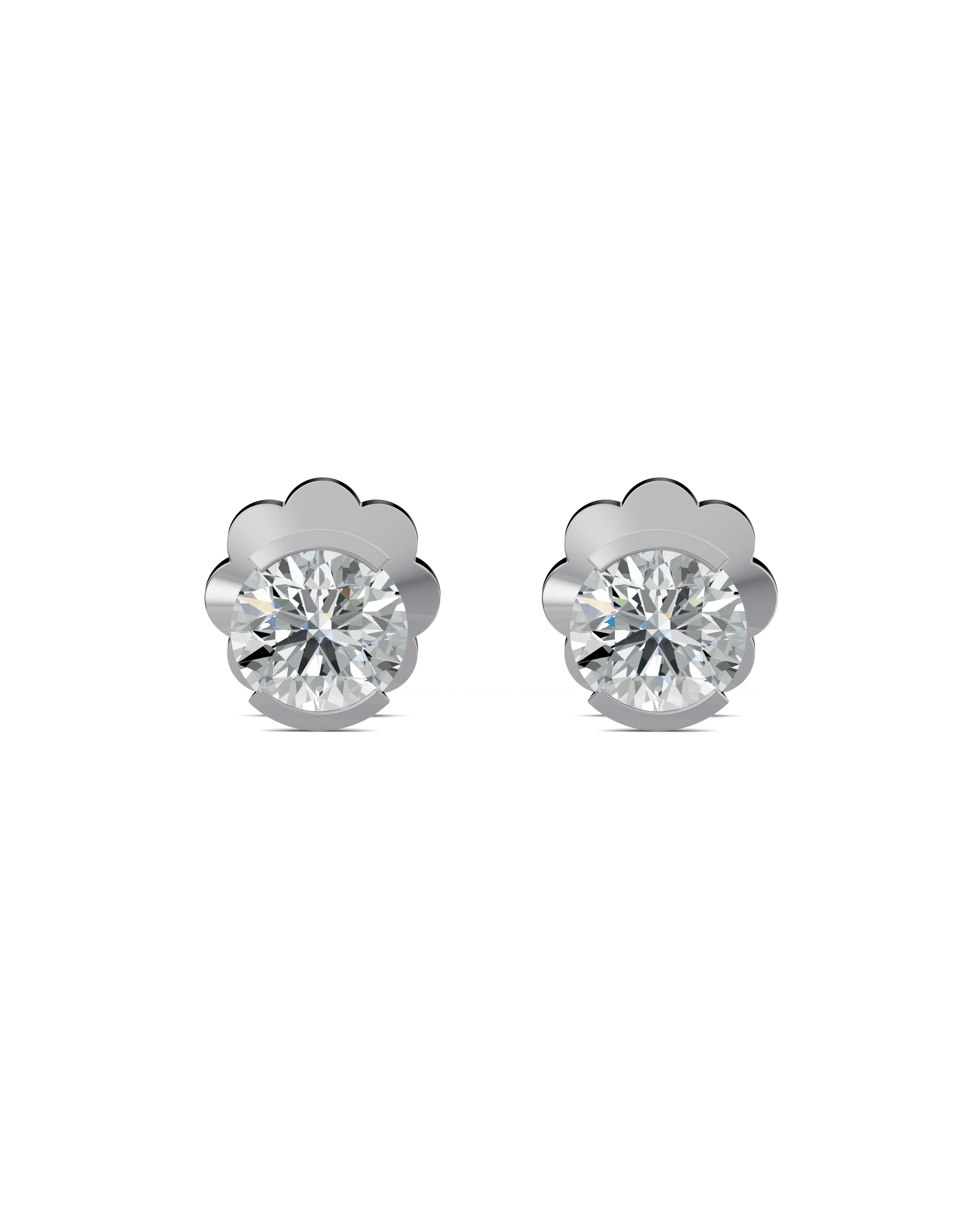 Substance 1 Carat Half Bezel Stud Earrings by Blissed