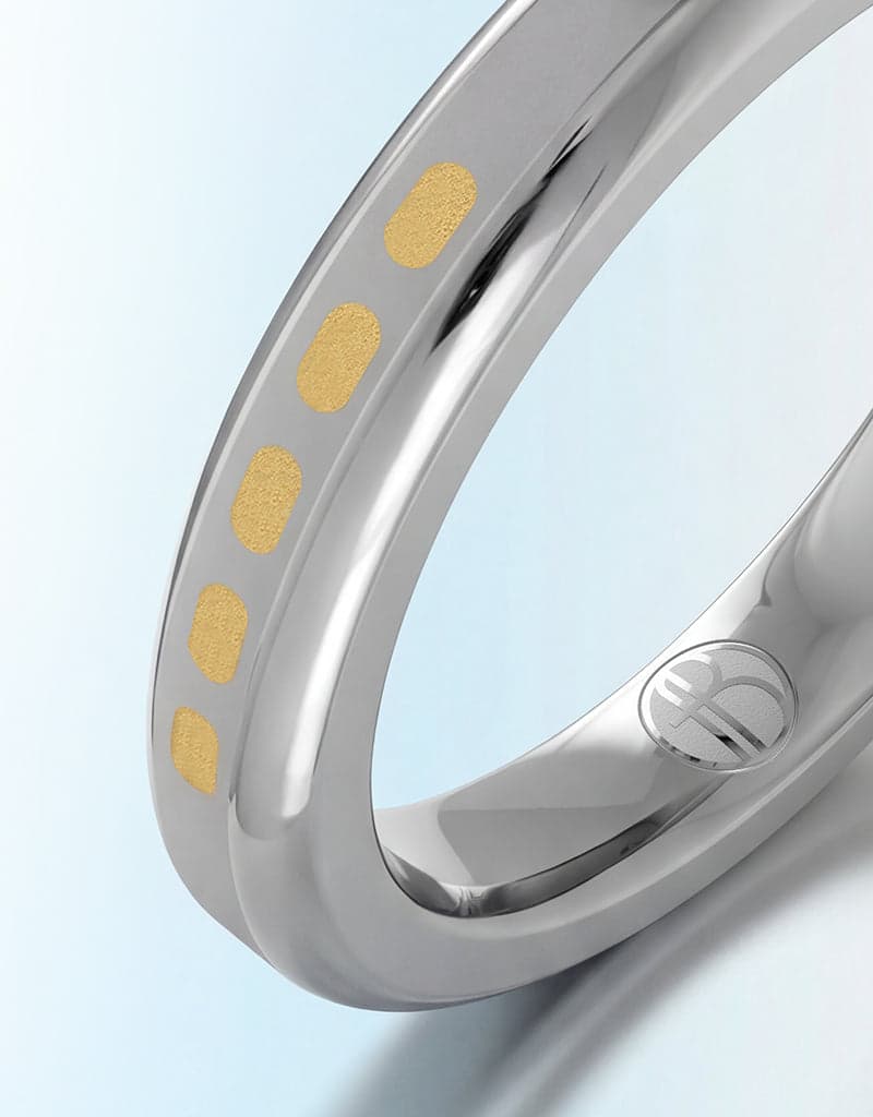 Ring band inlaid with 22K gold